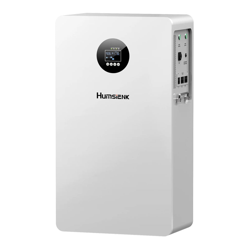 Humsienk 5kW 5.12kWh All-In-One Solar System (5kW Pure Sine Wave Inverter + 5.12kWh LiFePO4 Battery) with <20ms UPS for Home Power Backup