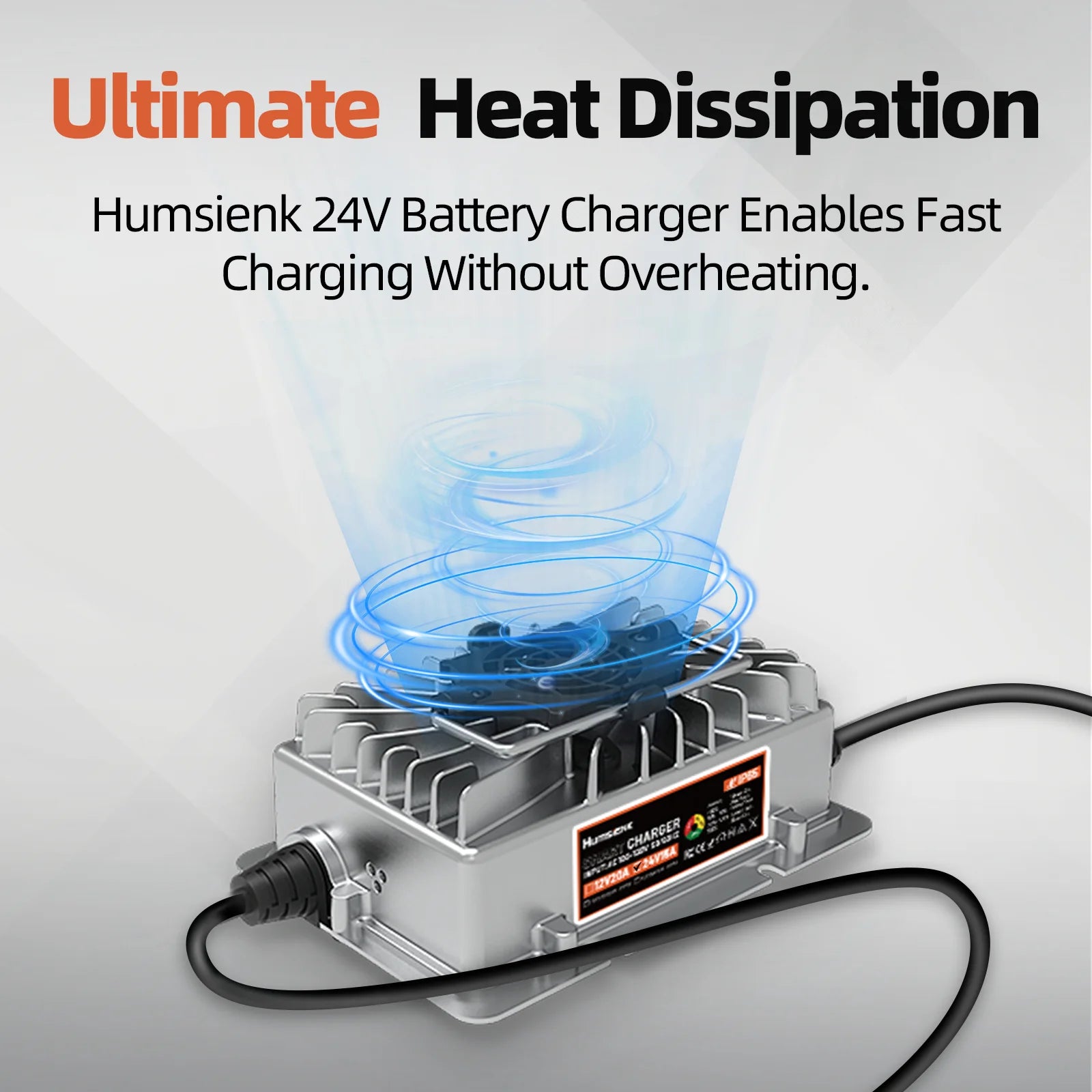 Humsienk 24V 15A AC-DC LiFePO4 Battery Charger