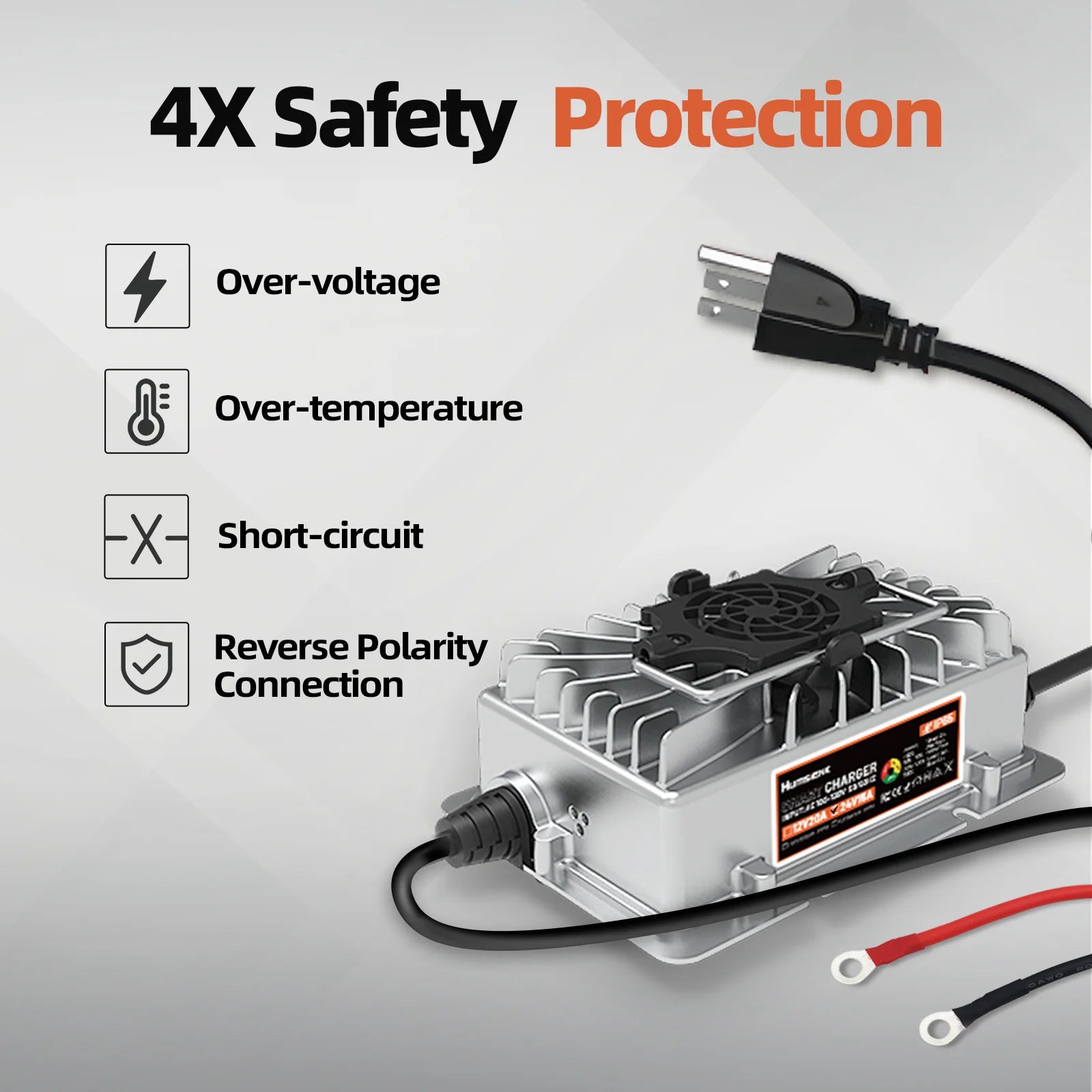 Humsienk 24V 15A AC-DC LiFePO4 Battery Charger