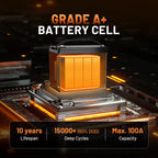 Humsienk 12V 100Ah Bluetooth LiFePO4 Battery with Smart App for Solar
