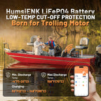 Humsienk 12V 100Ah Bluetooth LiFePO4 Battery with Smart App for Solar