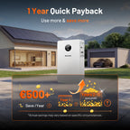 Humsienk 5kW 5.12kWh All-In-One Solar System (5kW Pure Sine Wave Inverter + 5.12kWh LiFePO4 Battery) with <20ms UPS for Home Power Backup