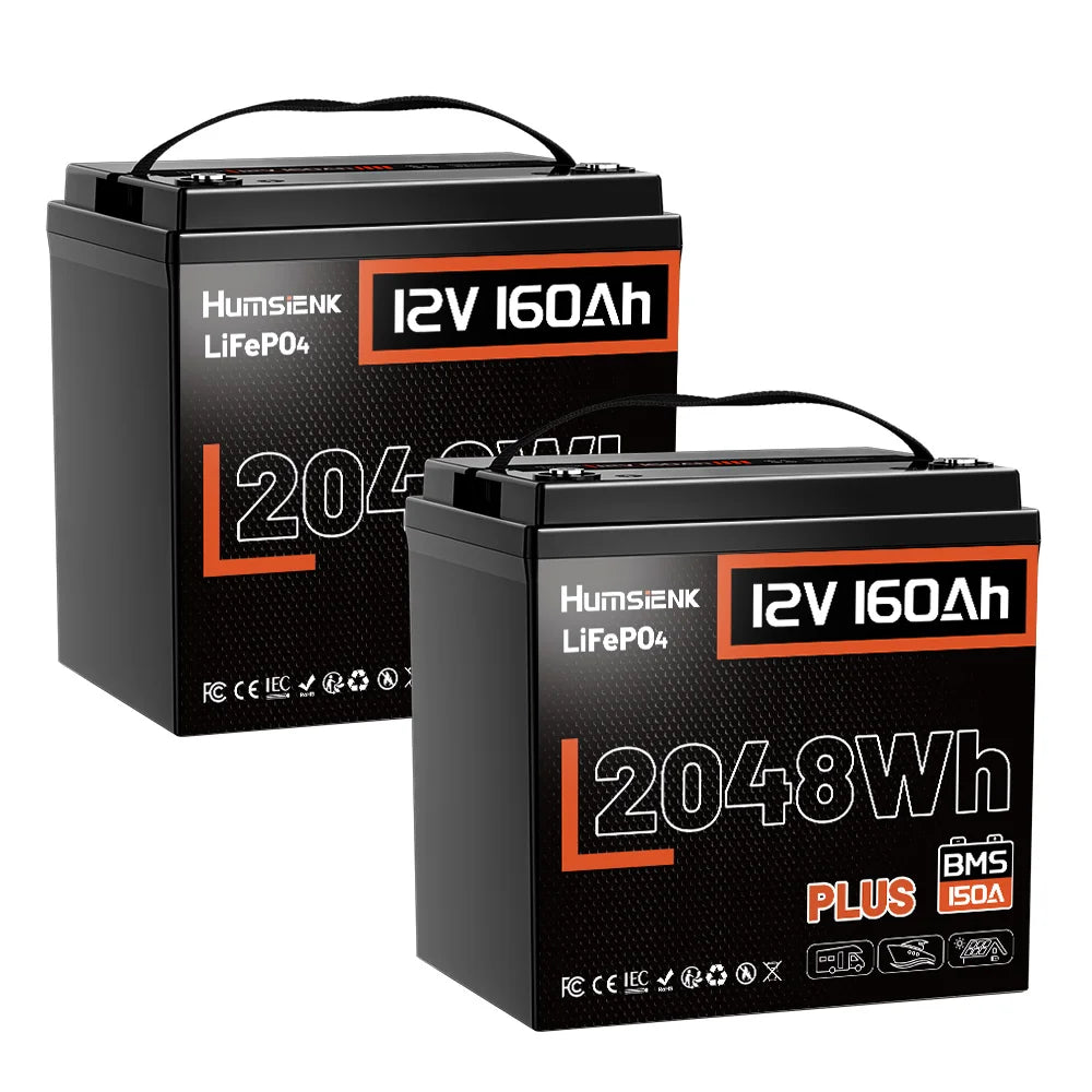 Humsienk 12V 160Ah LiFePO4 Battery with 150A BMS Plus for Solar & Heavy Home Power