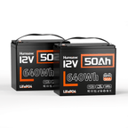2 units Humsienk 12V 50Ah LiFePO4 Battery 50A BMS