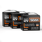 3 units Humsienk 12V 50Ah LiFePO4 Battery 50A BMS