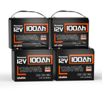 4 pcs Humsienk 12V 100Ah LiFePO4 Lithium Batteries