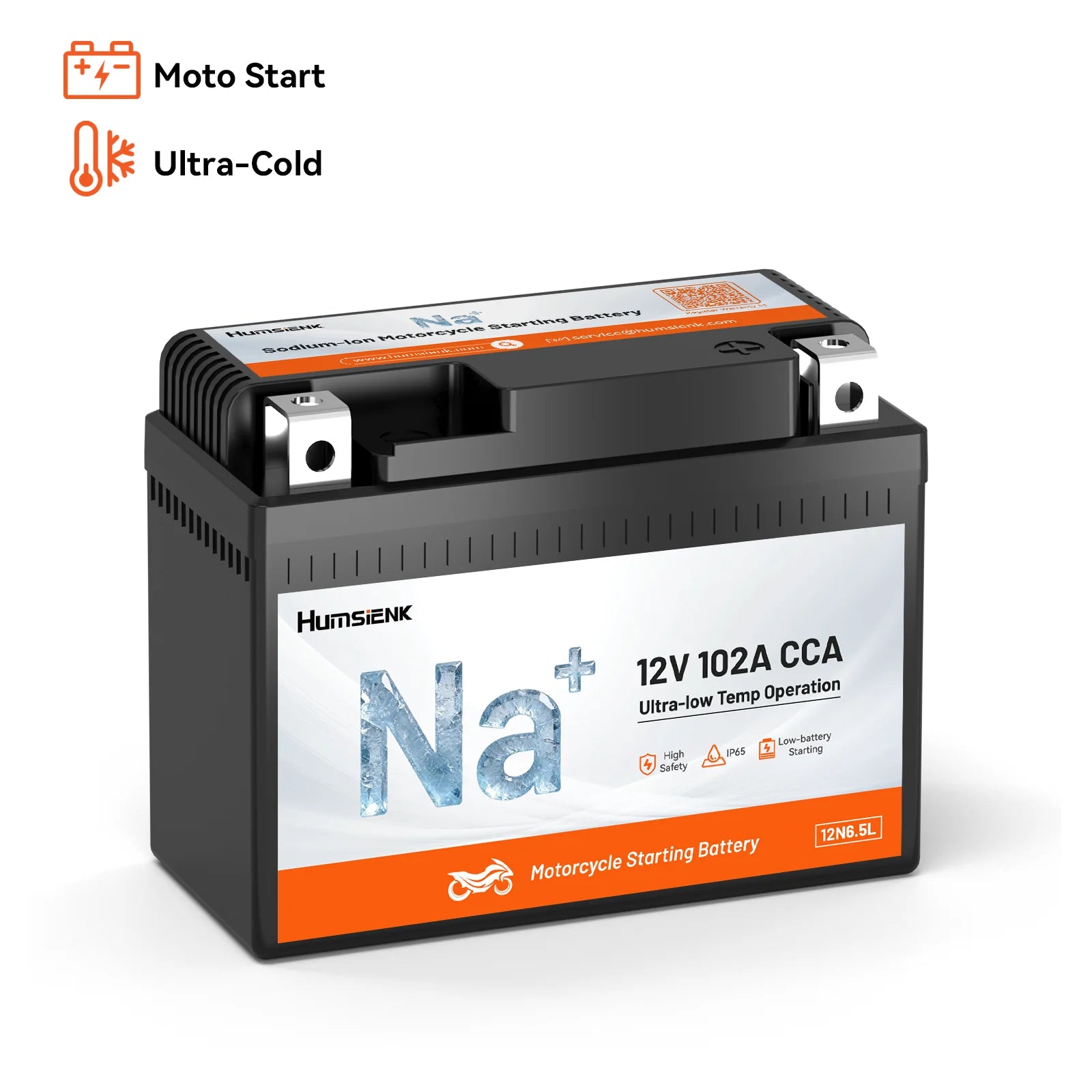 Humsienk 12V YTX4A/YTX5A/YTX7A Sodium-Ion Motorcycle Battery with High CCA for Scooter & Bike