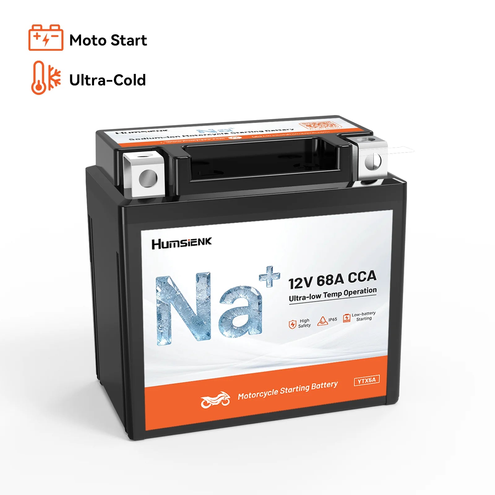 Humsienk 12V YTX4A/YTX5A/YTX7A Sodium-Ion Motorcycle Battery with High CCA for Scooter & Bike