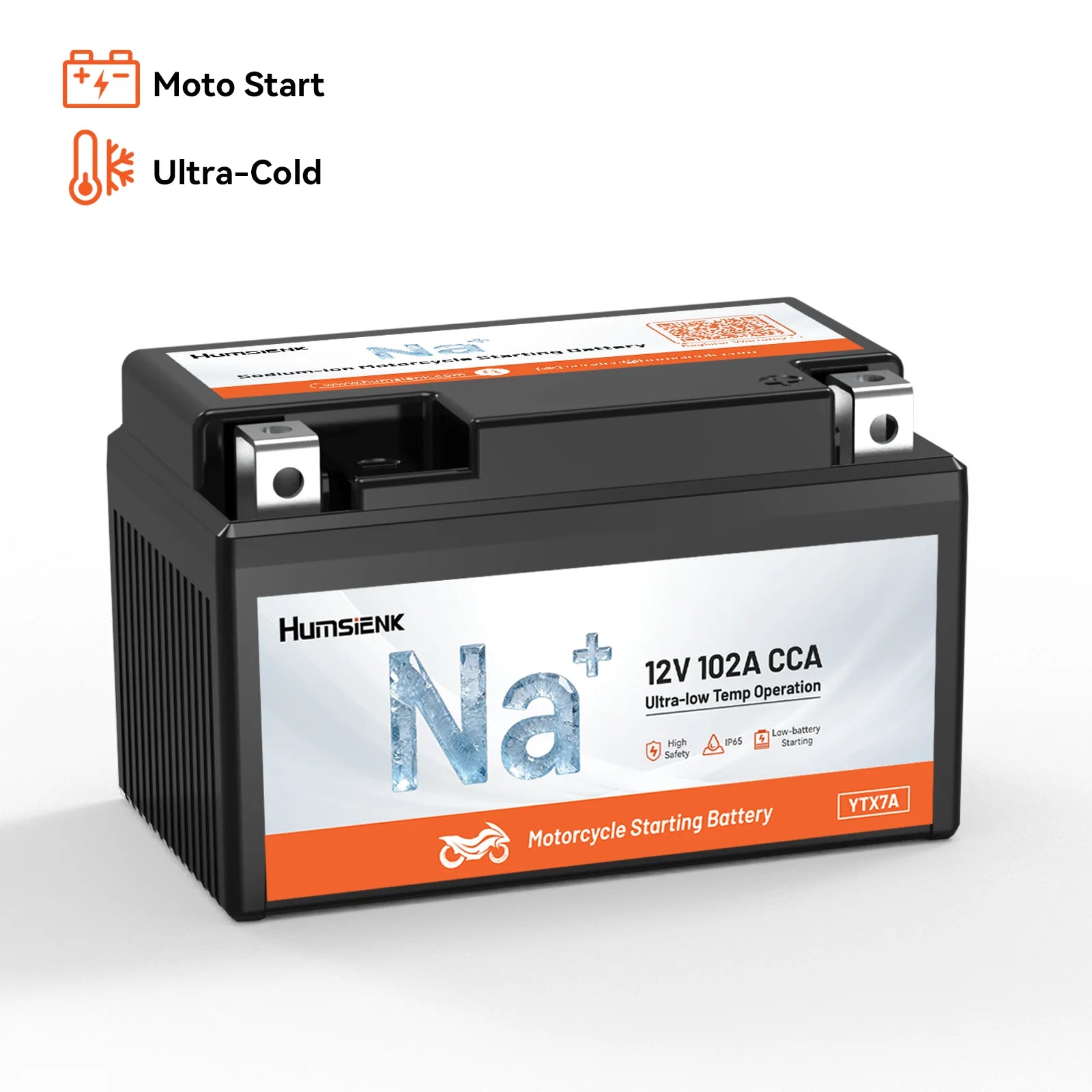 Humsienk 12V YTX4A/YTX5A/YTX7A Sodium-Ion Motorcycle Battery with High CCA for Scooter & Bike