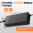 Humsienk 14.6V 20A LiFePO4 Battery Charger with Plastic case Size Weight